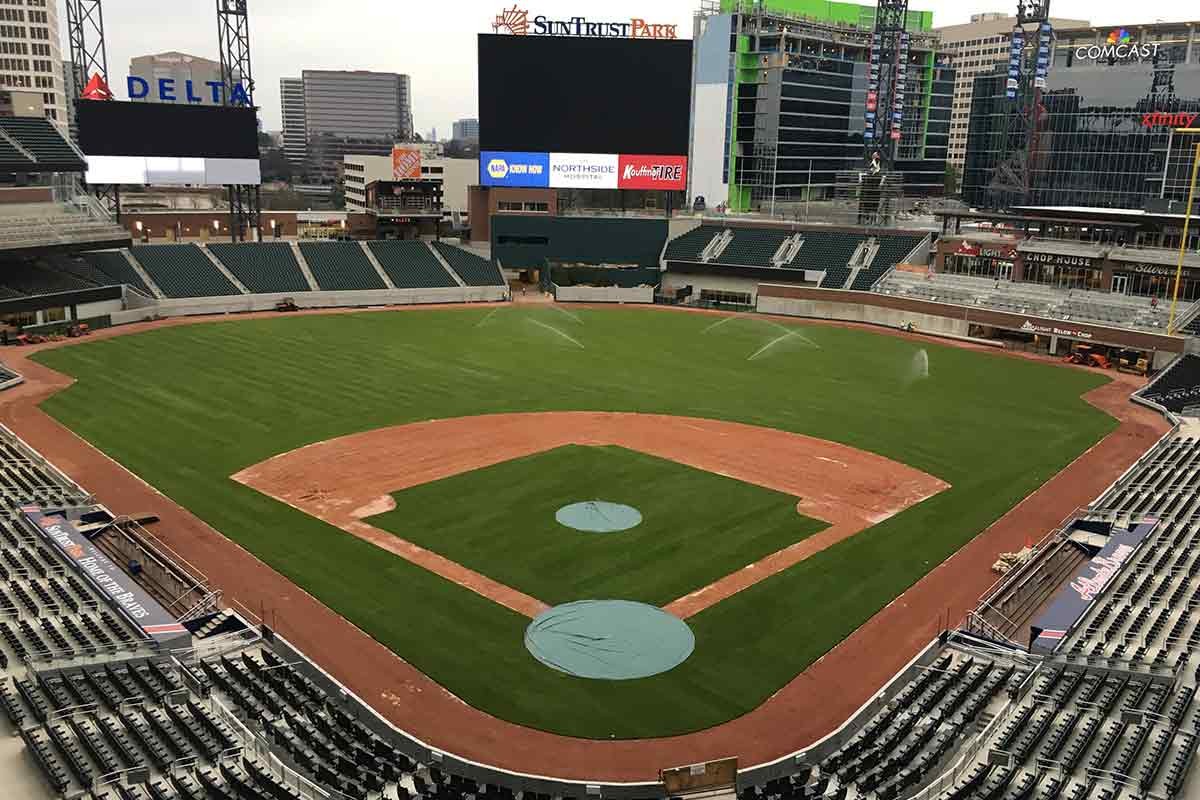 Top side view of a sports stadium