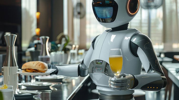 Robot serving the food